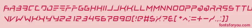 lethal injector regular italic-Schriftart – Rote Schriften auf rosa Hintergrund