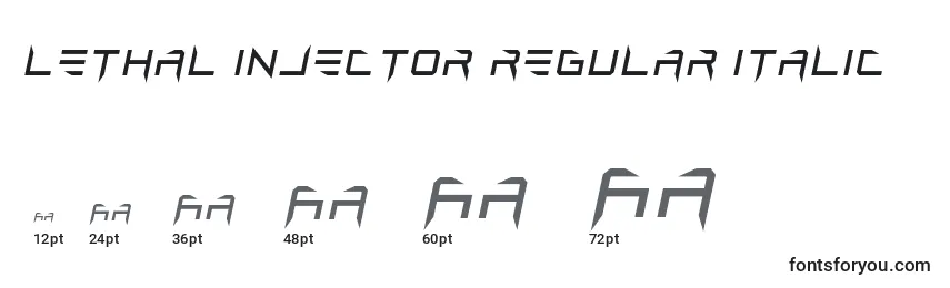 Lethal injector regular italic Font Sizes