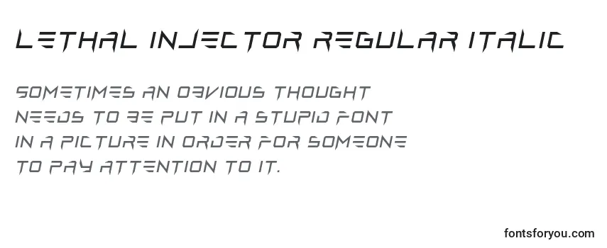Review of the Lethal injector regular italic Font