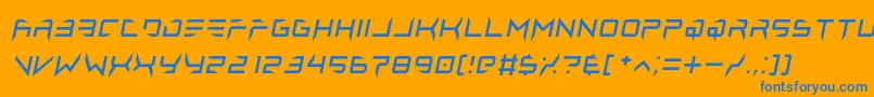 lethal injector regular italic Font – Blue Fonts on Orange Background