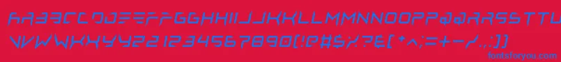 lethal injector regular italic Font – Blue Fonts on Red Background