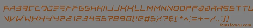 lethal injector regular italic-Schriftart – Braune Schriften auf grauem Hintergrund