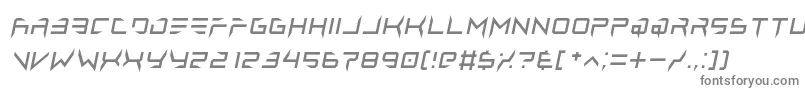 フォントlethal injector regular italic – 白い背景に灰色の文字