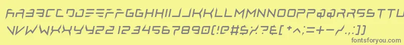 Fonte lethal injector regular italic – fontes cinzas em um fundo amarelo