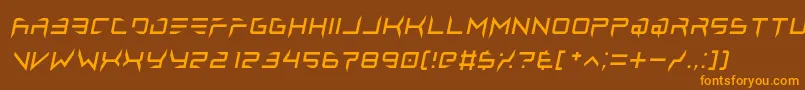 lethal injector regular italic Font – Orange Fonts on Brown Background