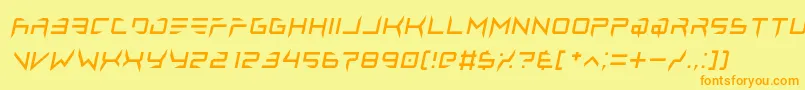 lethal injector regular italic Font – Orange Fonts on Yellow Background