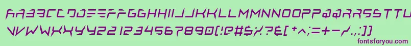 lethal injector regular italic Font – Purple Fonts on Green Background