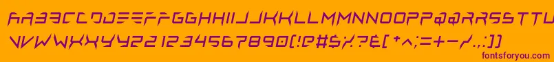 lethal injector regular italic Font – Purple Fonts on Orange Background