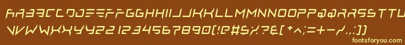 lethal injector regular italic Font – Yellow Fonts on Brown Background
