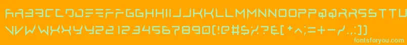 lethal injector regular Font – Green Fonts on Orange Background