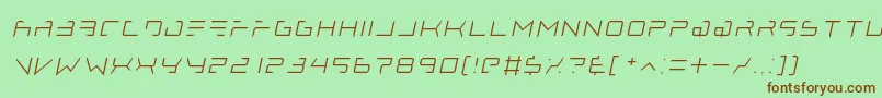 Fonte lethal injector thin italic – fontes marrons em um fundo verde