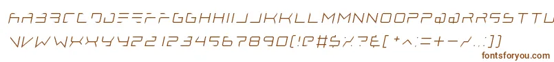 フォントlethal injector thin italic – 白い背景に茶色のフォント