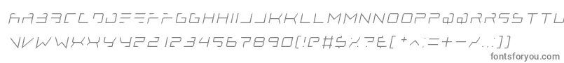 フォントlethal injector thin italic – 白い背景に灰色の文字