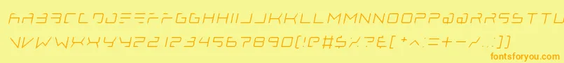 Fonte lethal injector thin italic – fontes laranjas em um fundo amarelo