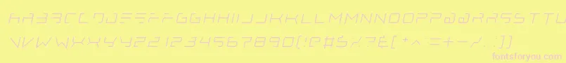 lethal injector thin italic-fontti – vaaleanpunaiset fontit keltaisella taustalla