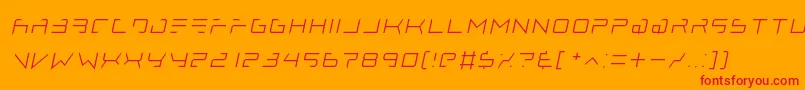 lethal injector thin italic Font – Red Fonts on Orange Background