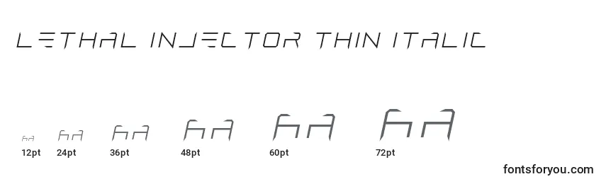 Lethal injector thin italic Font Sizes