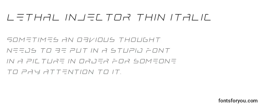 Lethal injector thin italic Font
