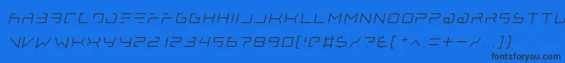 lethal injector thin italic Font – Black Fonts on Blue Background