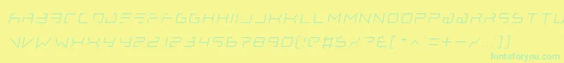 lethal injector thin italic Font – Green Fonts on Yellow Background