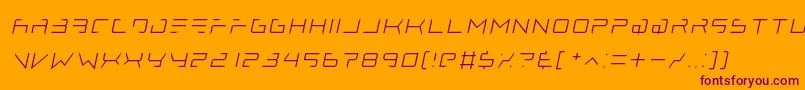 lethal injector thin italic Font – Purple Fonts on Orange Background