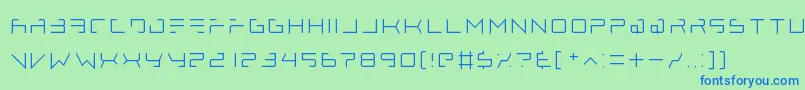 lethal injector thin Font – Blue Fonts on Green Background