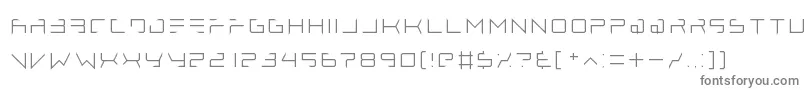 フォントlethal injector thin – 白い背景に灰色の文字