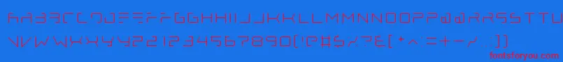 lethal injector thin Font – Red Fonts on Blue Background