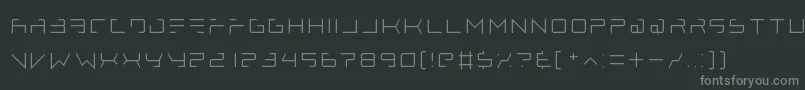 フォントlethal injector thin – 黒い背景に灰色の文字