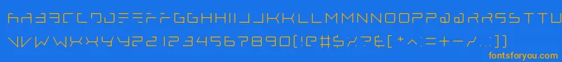 lethal injector thin Font – Orange Fonts on Blue Background
