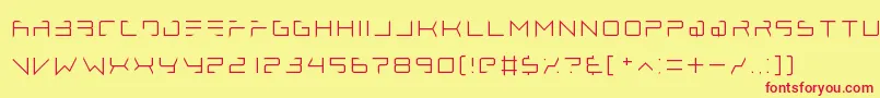 lethal injector thin Font – Red Fonts on Yellow Background