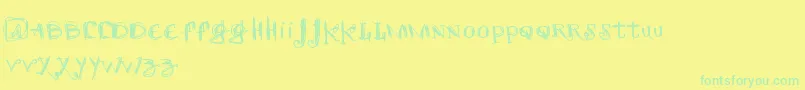 Scretch Font – Green Fonts on Yellow Background