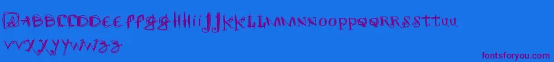 Scretch Font – Purple Fonts on Blue Background