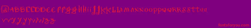 Scretch Font – Red Fonts on Purple Background