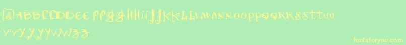 Scretch Font – Yellow Fonts on Green Background