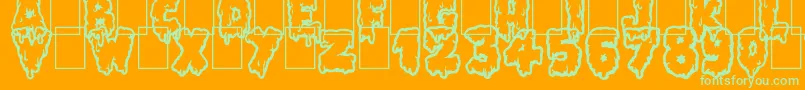 Шрифт Lethal Slime – зелёные шрифты на оранжевом фоне