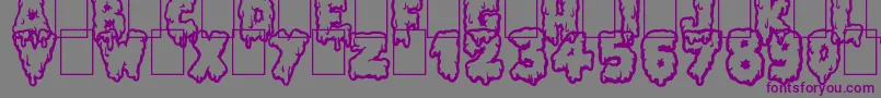 フォントLethal Slime – 紫色のフォント、灰色の背景