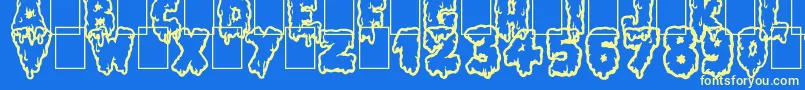 Lethal Slime Font – Yellow Fonts on Blue Background