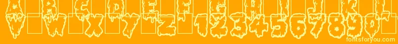 Lethal Slime-fontti – keltaiset fontit oranssilla taustalla