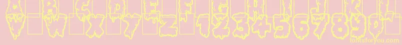 Lethal Slime Font – Yellow Fonts on Pink Background