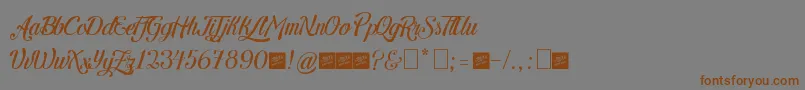 Czcionka letra hipster   personal use by juan casco – brązowe czcionki na szarym tle