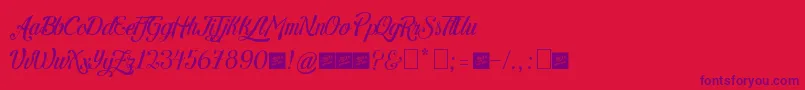 letra hipster   personal use by juan casco Font – Purple Fonts on Red Background