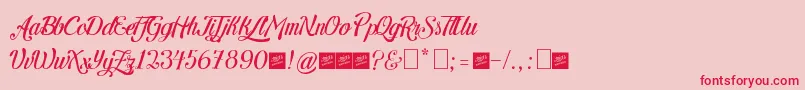 letra hipster   personal use by juan casco Font – Red Fonts on Pink Background