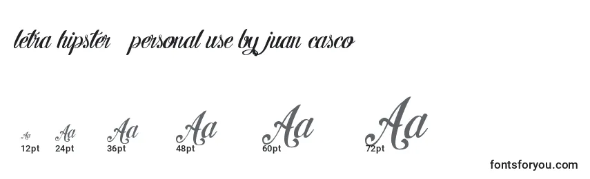 Letra hipster   personal use by juan casco Font Sizes