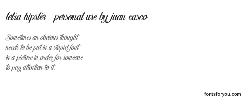 Шрифт Letra hipster   personal use by juan casco