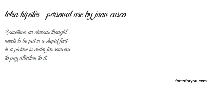 フォントLetra hipster   personal use by juan casco