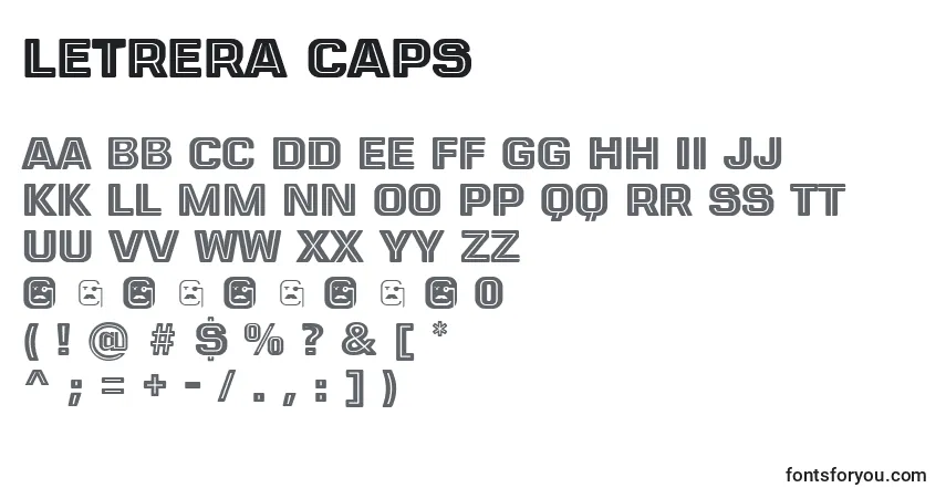 Schriftart LETRERA CAPS – Alphabet, Zahlen, spezielle Symbole