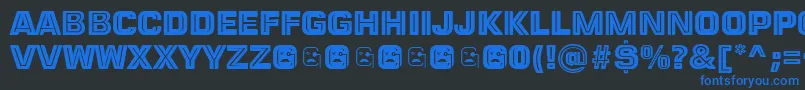 Fonte LETRERA CAPS – fontes azuis em um fundo preto