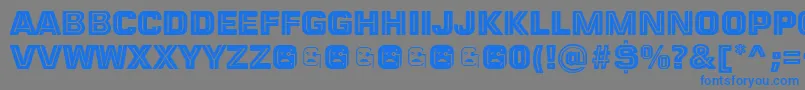 LETRERA CAPS Font – Blue Fonts on Gray Background