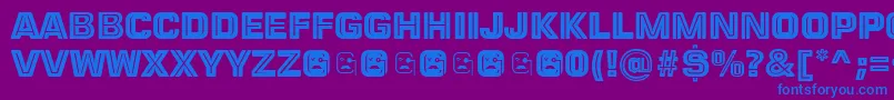 LETRERA CAPS Font – Blue Fonts on Purple Background